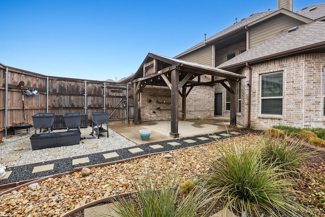 view of patio / terrace featuring a gazebo