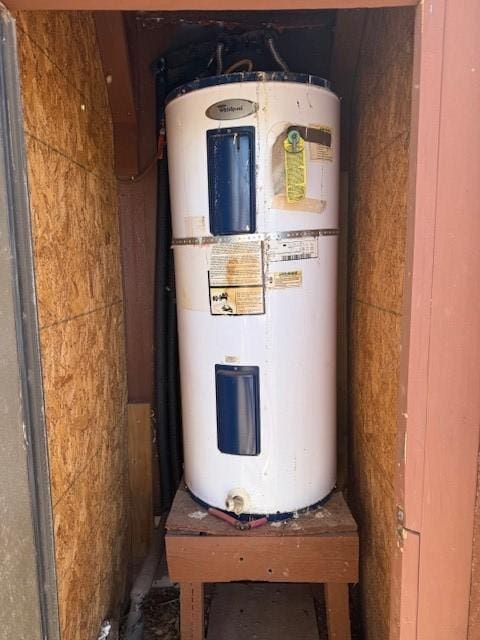 utility room featuring water heater