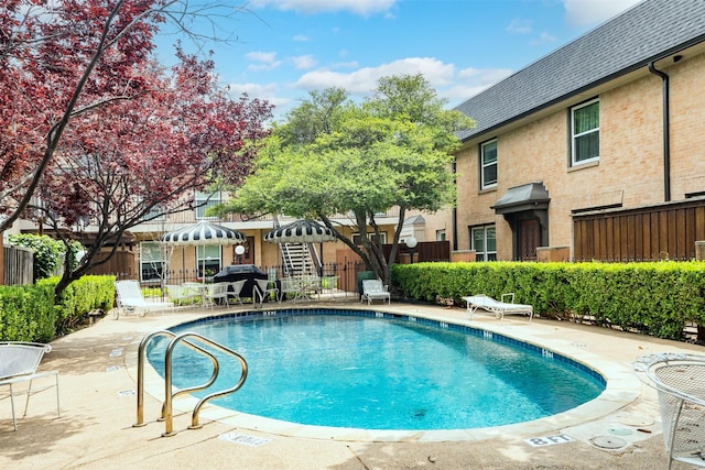 view of pool featuring a patio area