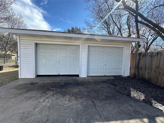 view of garage