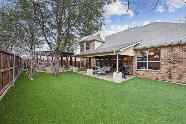 view of yard with a patio area