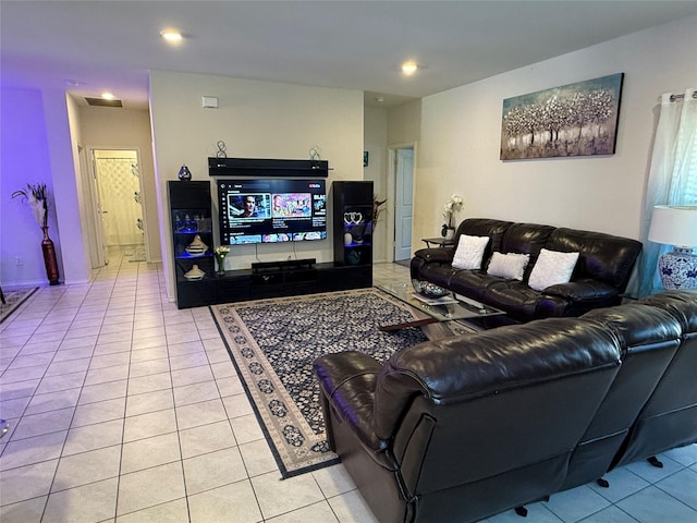 view of tiled living room