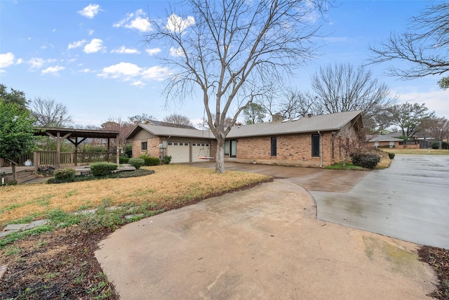 ranch-style home with a garage