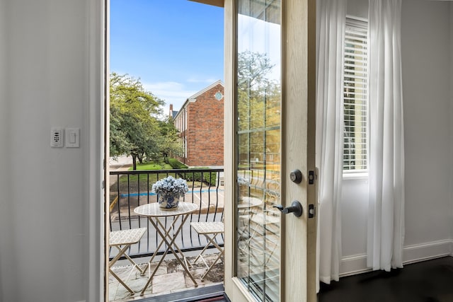 view of doorway to outside