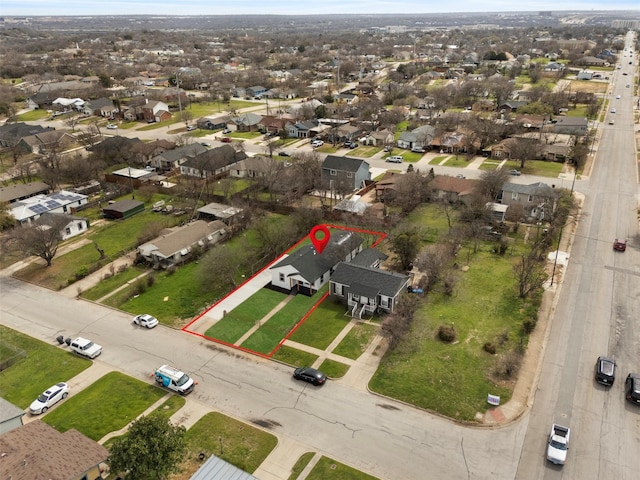 bird's eye view with a residential view