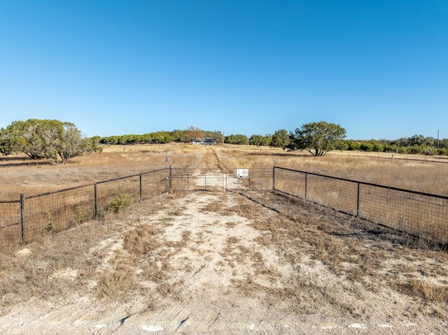 view of yard with a rural view