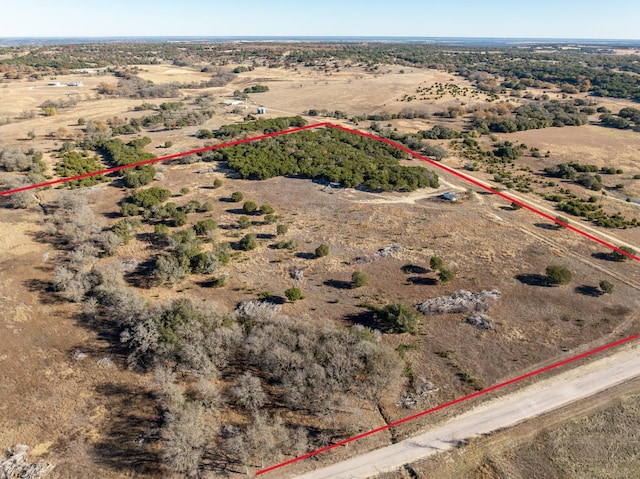 drone / aerial view with a rural view