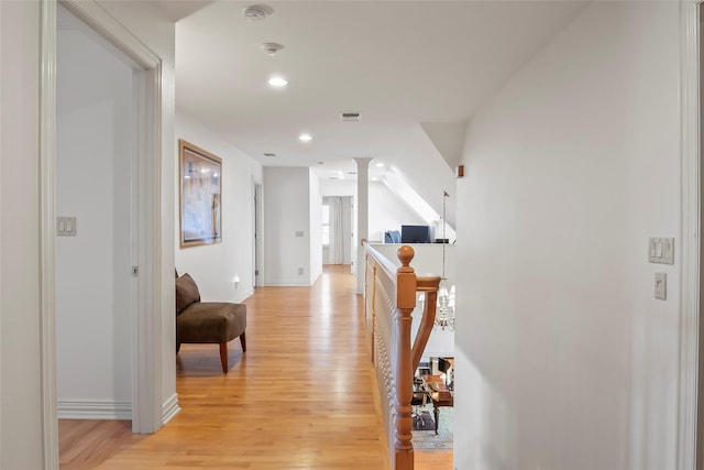 hall featuring light hardwood / wood-style flooring