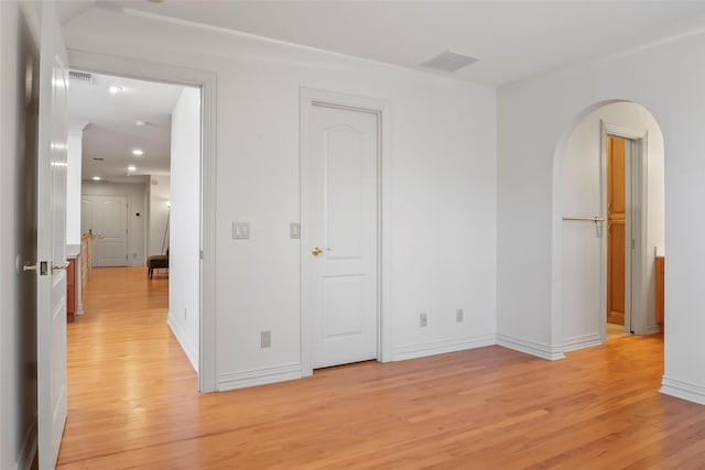 unfurnished bedroom with light hardwood / wood-style flooring