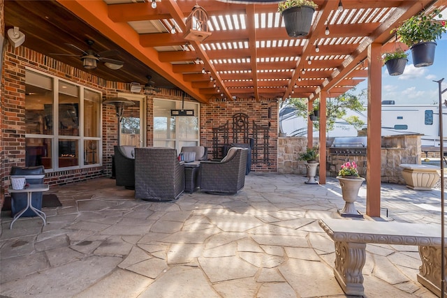 view of patio / terrace with a pergola