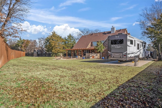 view of yard with a patio area