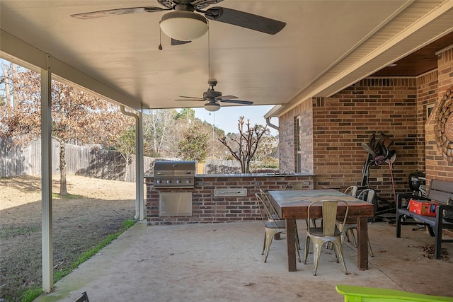 view of patio with area for grilling