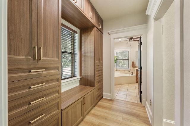 interior space with light wood-type flooring