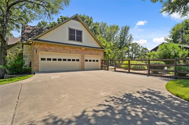 view of home's exterior with a garage