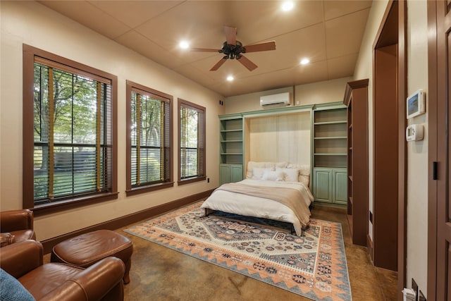 bedroom with a wall unit AC