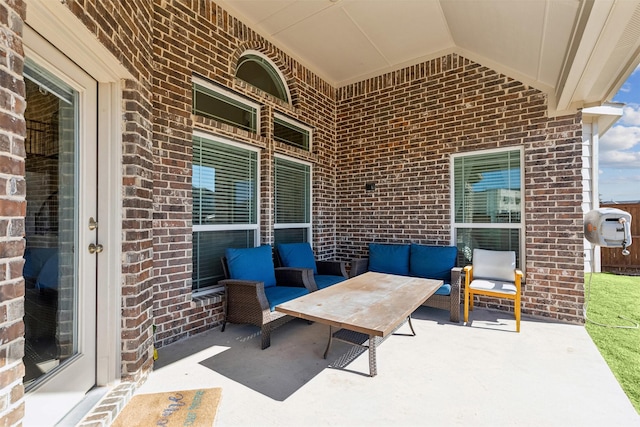 view of patio with an outdoor living space