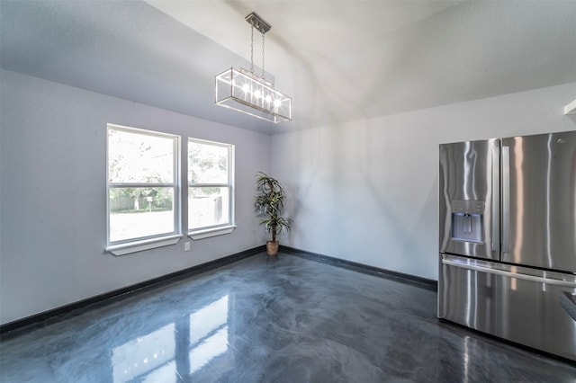 view of unfurnished dining area