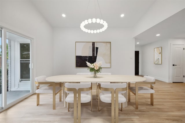 dining room with light hardwood / wood-style floors