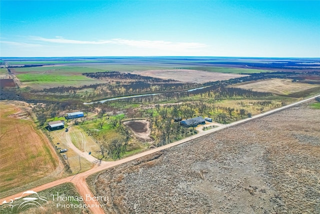 bird's eye view with a rural view