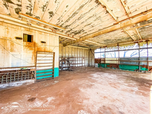 interior space with concrete floors