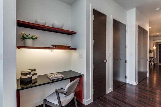 office featuring dark hardwood / wood-style floors