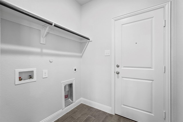 clothes washing area with gas dryer hookup, washer hookup, and hookup for an electric dryer