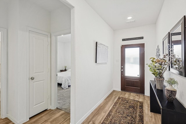 entryway featuring light hardwood / wood-style flooring