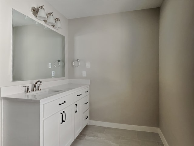 bathroom with vanity and tile patterned floors