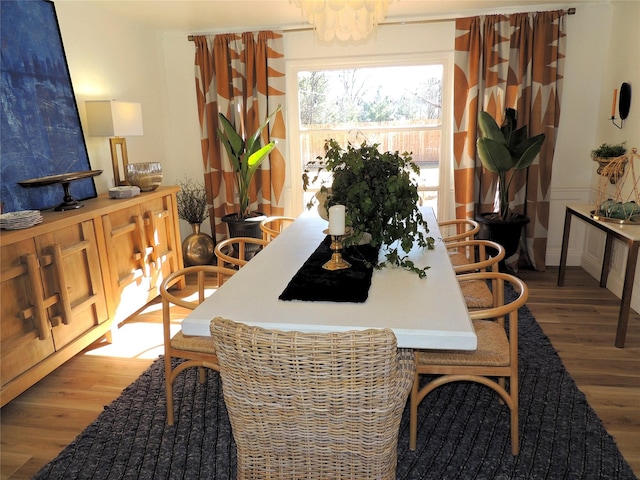 dining room with hardwood / wood-style floors