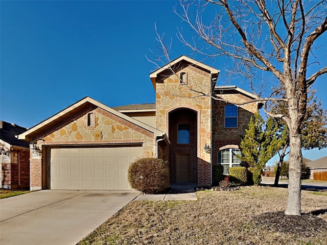 view of front of house with a garage