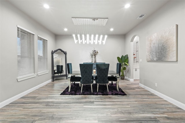 dining room featuring light hardwood / wood-style floors