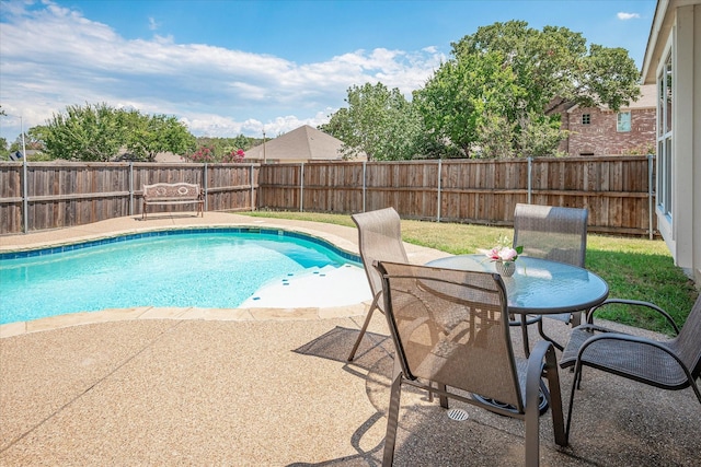 view of pool featuring a patio