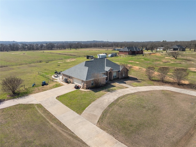 bird's eye view featuring a rural view