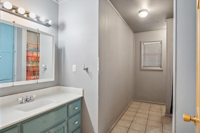 bathroom featuring vanity and tile patterned floors