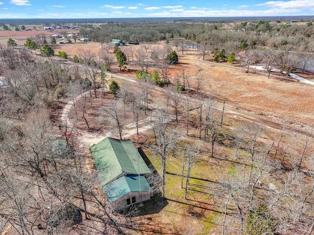 aerial view with a rural view