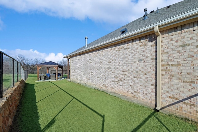 view of yard with a gazebo