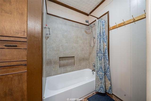 bathroom featuring shower / bath combination with curtain