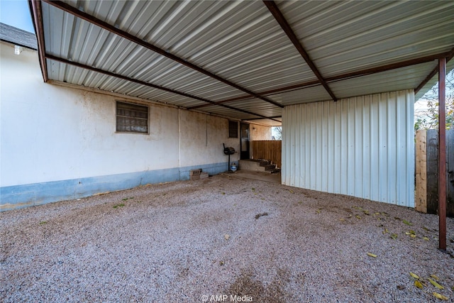 view of garage