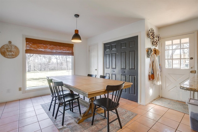 view of tiled dining room