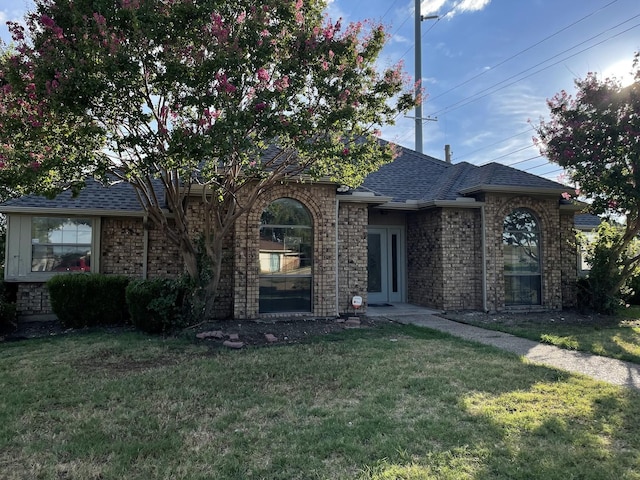 view of front facade with a front lawn