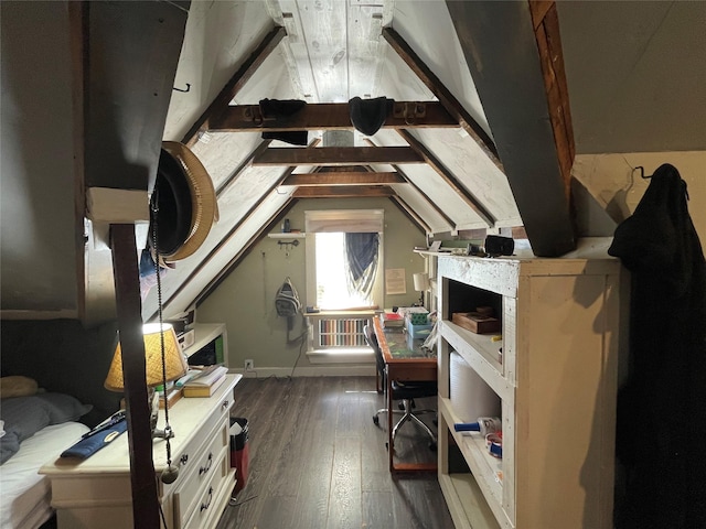 view of unfinished attic