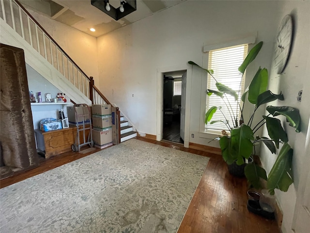 foyer featuring dark hardwood / wood-style floors