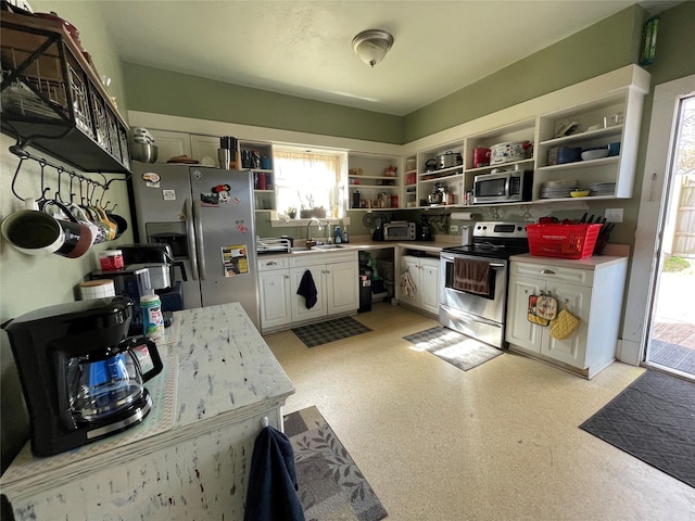 kitchen featuring white cabinetry, sink, and stainless steel appliances
