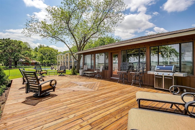 deck with fence