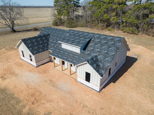 aerial view with a rural view