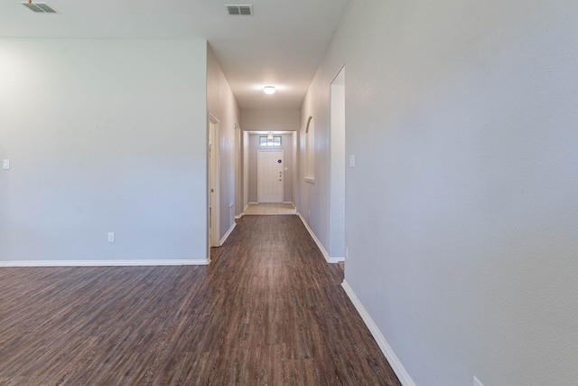 hall featuring dark hardwood / wood-style flooring