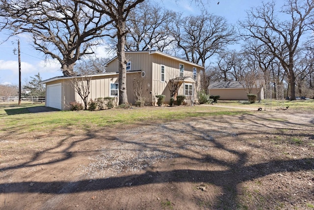 exterior space with a garage