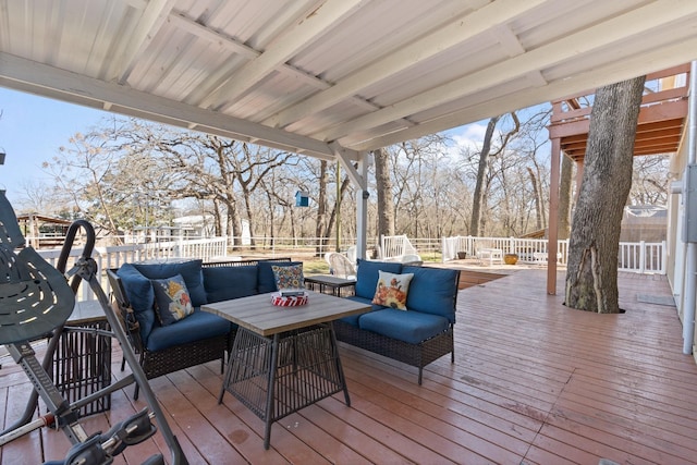 deck featuring an outdoor hangout area