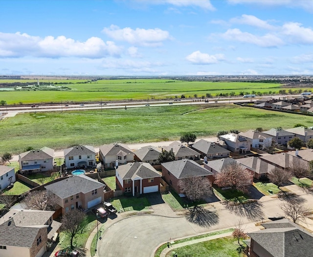 aerial view with a rural view