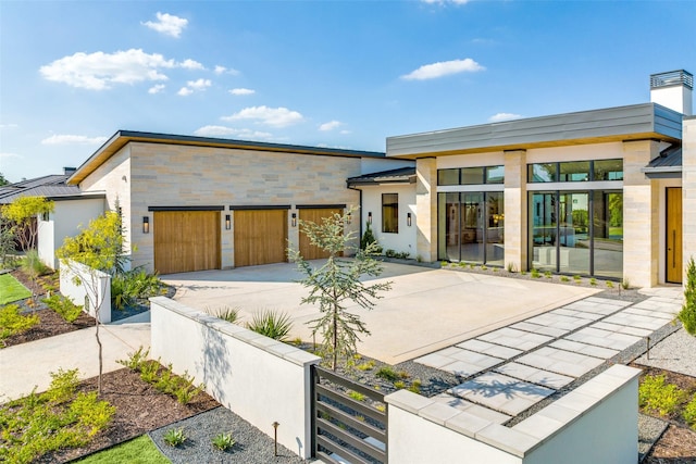 contemporary house featuring a garage